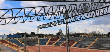 Obras para a cobertura da Arena de Eventos entram em nova fase