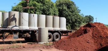 Obras de pavimentação da Avenida Santa Bárbara