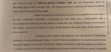 Procuradoria solicita cancelamento de escritura da Osastur