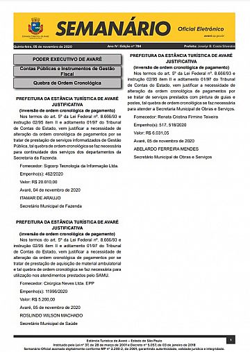 Semanário Oficial - Ed. 784