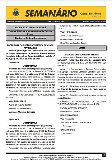 Semanário Oficial - Ed. 1027