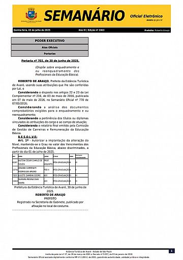 Semanário Oficial - Ed. 2463
