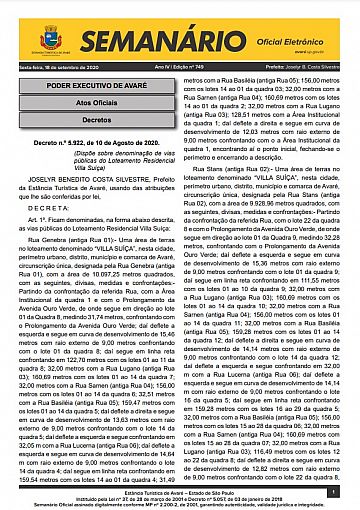 Semanário Oficial - Ed. 749