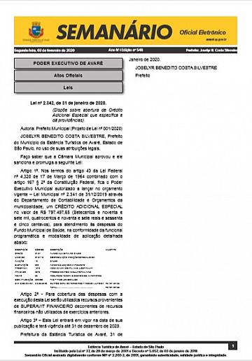 Semanário Oficial - Ed. 548