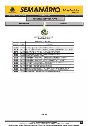 Semanário Oficial - Ed. 802