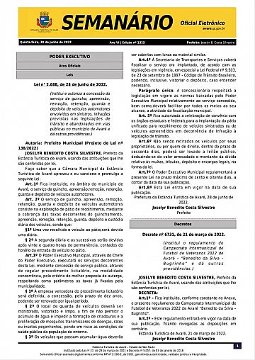 Semanário Oficial - Ed. 1325