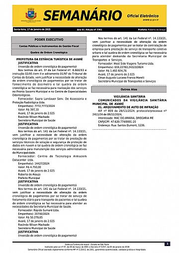 Semanário Oficial - Ed. 2261