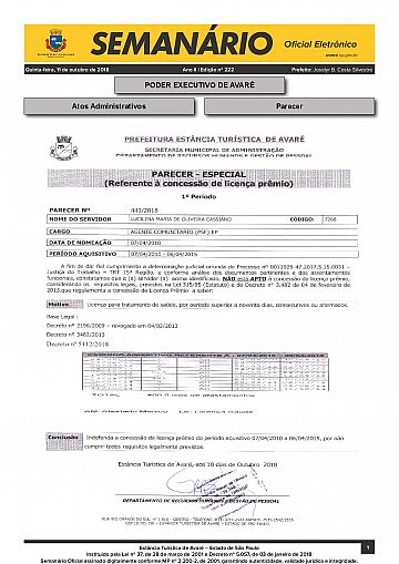 Semanário Oficial - Ed. 222