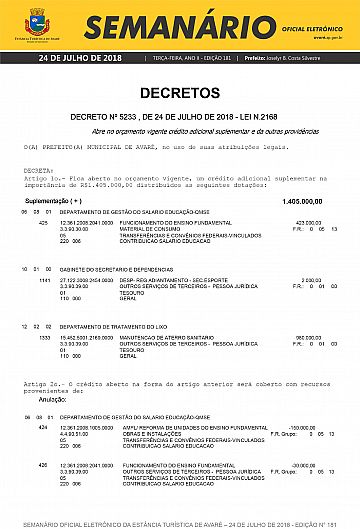 Semanário Oficial - Ed. 181