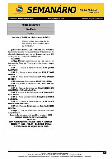 Semanário Oficial - Ed. 1495