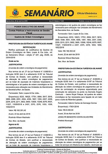 Semanário Oficial - Ed. 329