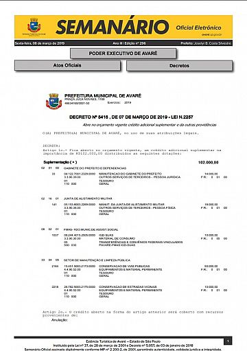 Semanário Oficial - Ed. 296