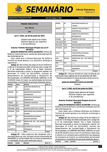 Semanário Oficial - Ed. 2004