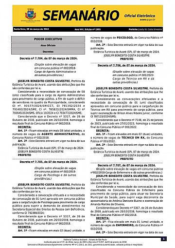 Semanário Oficial - Ed. 1905