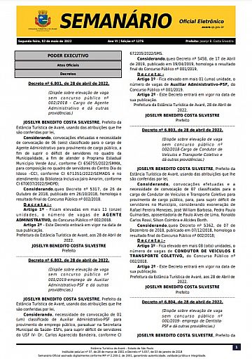 Semanário Oficial - Ed. 1276
