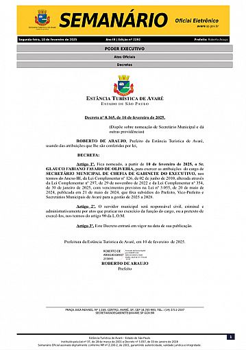 Semanário Oficial - Ed. 2292