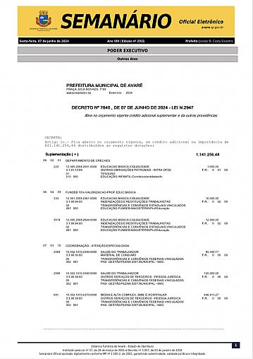 Semanário Oficial - Ed. 2011