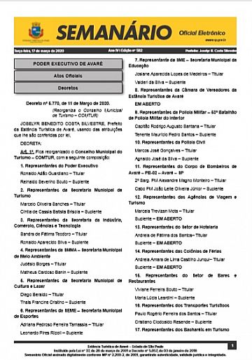 Semanário Oficial - Ed. 582