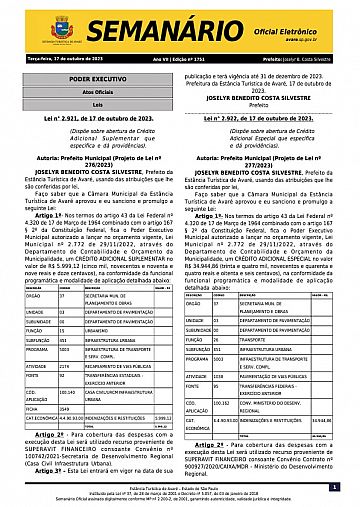 Semanário Oficial - Ed. 1751