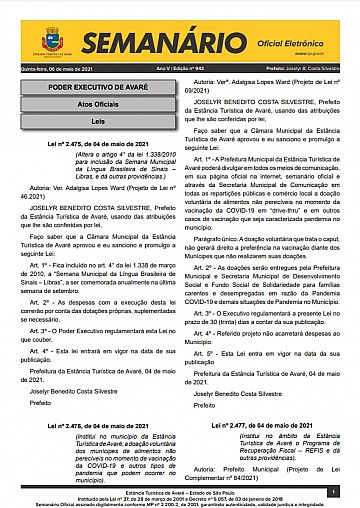 Semanário Oficial - Ed. 943