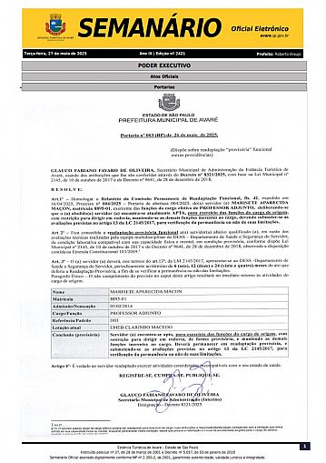 Semanário Oficial - Ed. 2421