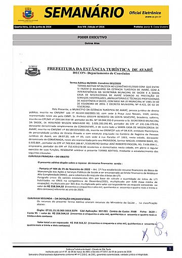 Semanário Oficial - Ed. 2016