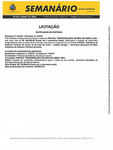 Semanário Oficial - Ed. 154