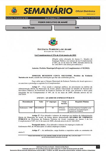 Semanário Oficial - Ed. 1175
