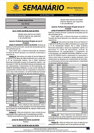 Semanário Oficial - Ed. 1976