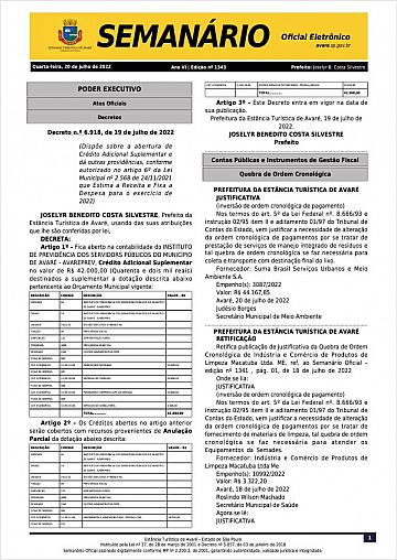 Semanário Oficial - Ed. 1343
