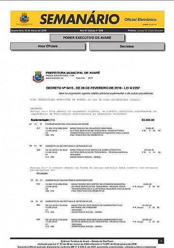Semanário Oficial - Ed. 298