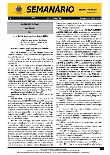 Semanário Oficial - Ed. 1809