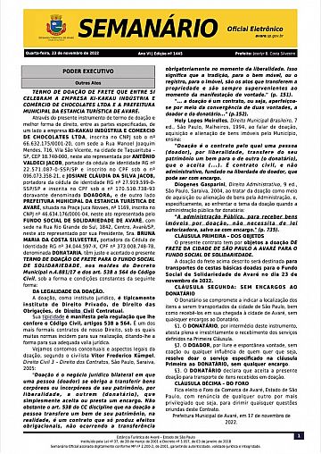 Semanário Oficial - Ed. 1445