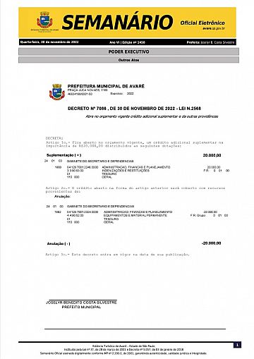 Semanário Oficial - Ed. 1450