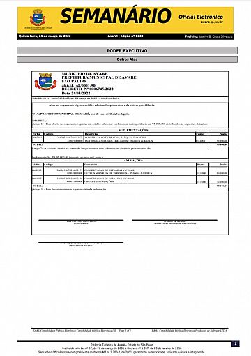 Semanário Oficial - Ed. 1238