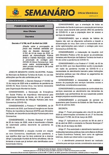 Semanário Oficial - Ed. 599