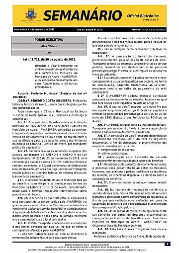 Semanário Oficial - Ed. 1377