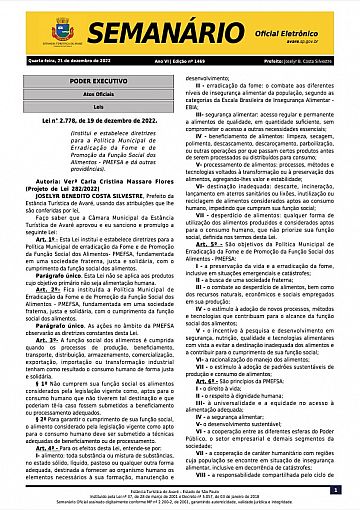 Semanário Oficial - Ed. 1469