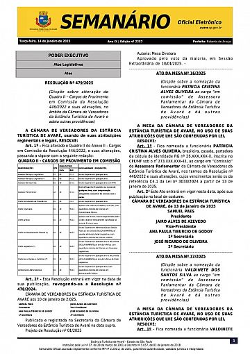 Semanário Oficial - Ed. 2257