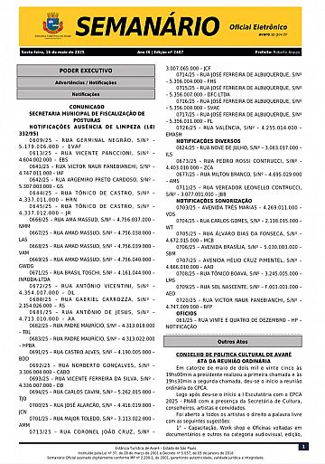 Semanário Oficial - Ed. 2407