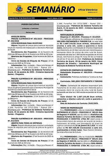Semanário Oficial - Ed. 2282