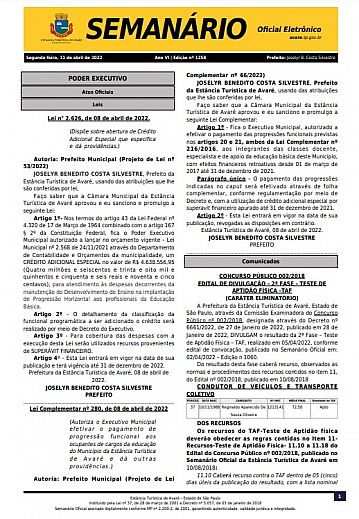 Semanário Oficial - Ed. 1258