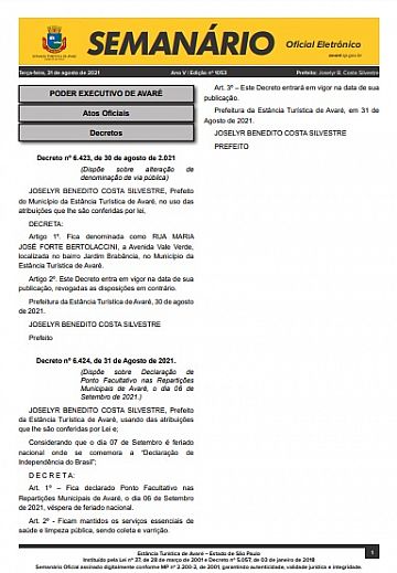 Semanário Oficial - Ed. 1053