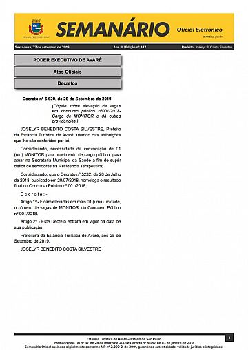 Semanário Oficial - Ed. 447