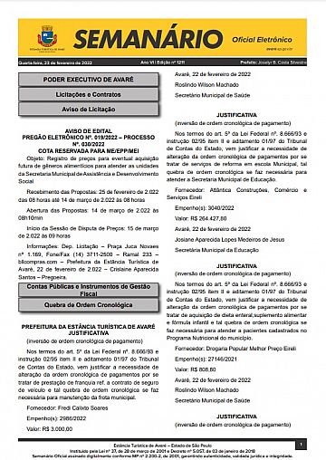 Semanário Oficial - Ed. 1211