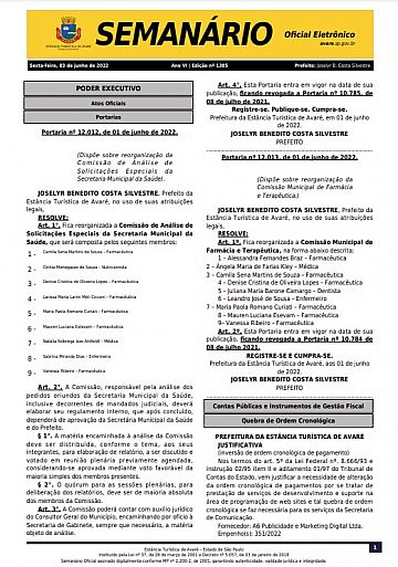 Semanário Oficial - Ed. 1305
