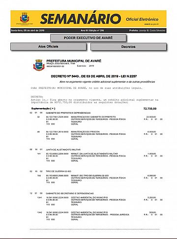 Semanário Oficial - Ed. 316