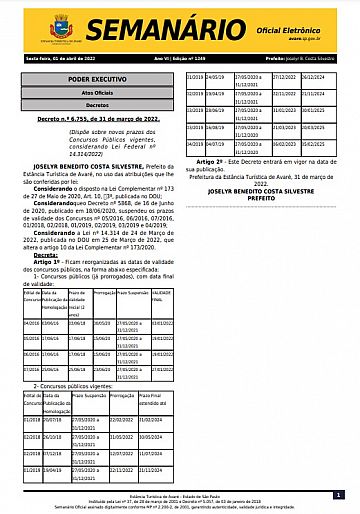 Semanário Oficial - Ed. 1249