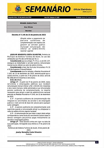 Semanário Oficial - Ed. 1499