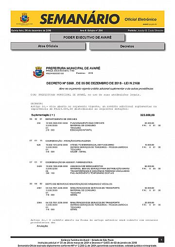 Semanário Oficial - Ed. 256